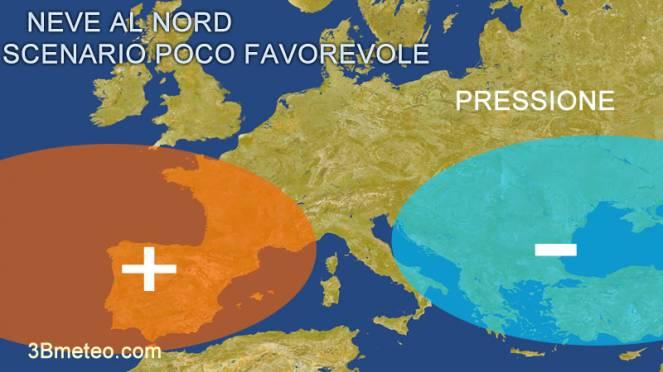 meteo italia: neve al nord scenario poco favorevole