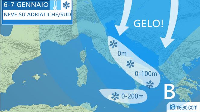 Meteo Italia: nevicate previste fino a sabato
