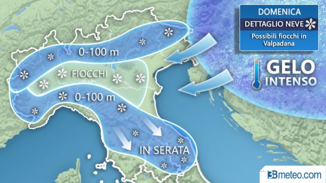 Meteo Italia: Nevicate previste per domenica