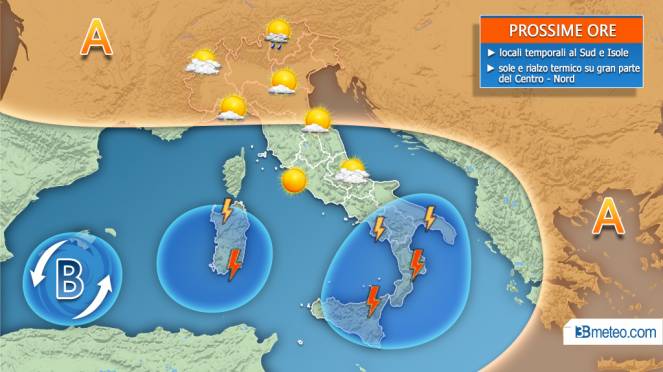 Meteo Italia: previsioni prossime ore