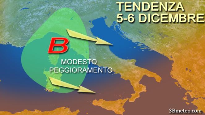 Meteo Italia: qualche pioggia nel weekend 5-6 Dicembre