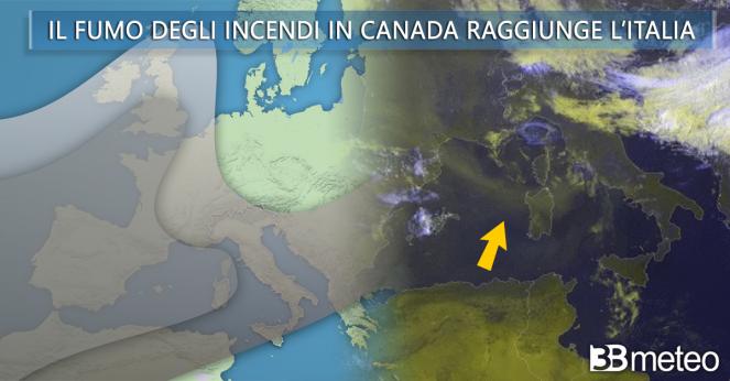 Meteo - Italia raggiunta dal fumo degli incendi canadesi