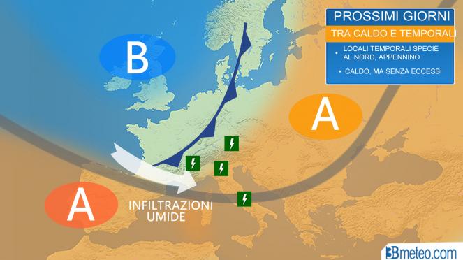 Meteo Italia: situazione prevista fino a venerdì