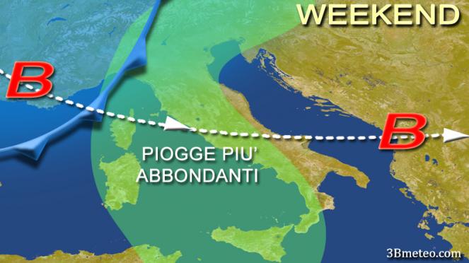 Meteo Italia: situazione prevista nel weekend