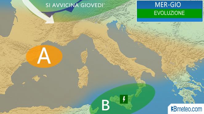 Meteo Italia: situazione prevista tra mercoledì e giovedì