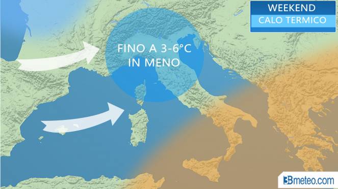 Meteo Italia: temperature in calo nel weekend al Centronord
