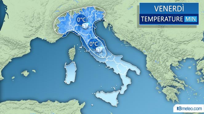 Meteo Italia: temperature minime in calo