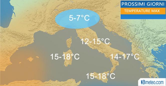 Meteo Italia: temperature nei prossimi giorni