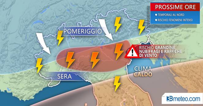 Meteo Italia: temporali nelle prossime ore