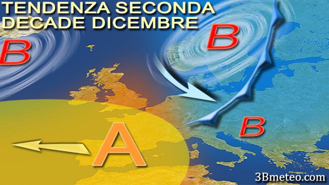 Meteo Italia: tendenza seconda decade di Dicembre 