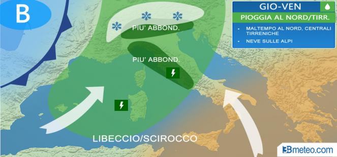Meteo Italia: torna il maltempo da giovedì