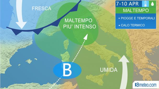 Meteo Italia: torna il maltempo dal 7 Aprile