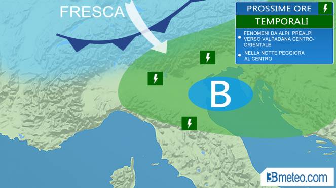 Meteo Italia: veloci temporali nelle prossime ore