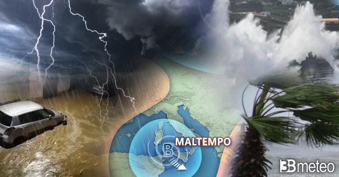 Meteo Italia: vortice ciclonico ni azione