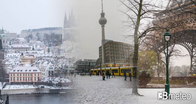 Meteo, l'Europa torna in inverno, rischio neve a Parigi, Berlino, Londra, Praga