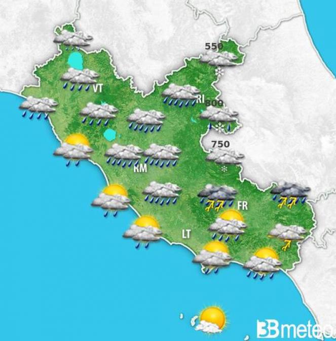 Meteo Lazio: la previsione per mercoledÃ¬ 24 aprile
