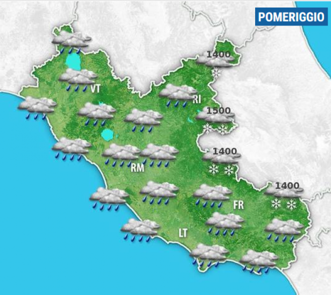 Meteo Lazio: nuove piogge nel week-end