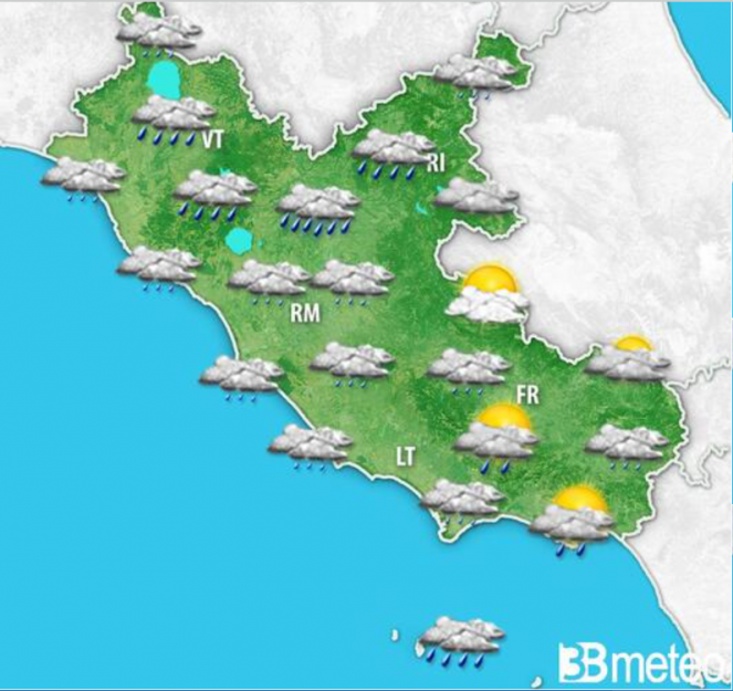 Meteo Lazio: piogge in arrivo da Giovedì