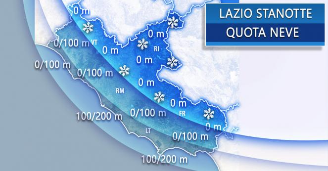 Meteo Lazio: previsioni per mercoledì notte