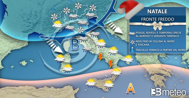 Meteo Natale, aria artica affluisce sull'Italia