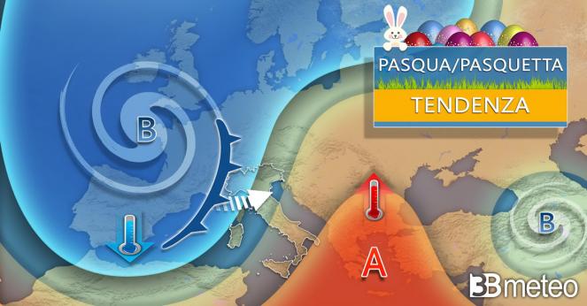 Weather in Europe for Easter days: showers and strong winds in the West, while mostly stable and warm in the East