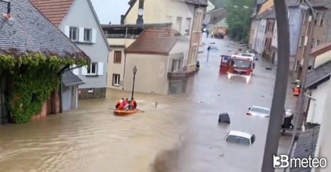 Cronaca meteo - Severa ondata di maltempo sull Europa centro occidentale. Alluvioni e nubifragi tra Francia, Germania e Belgio. Video