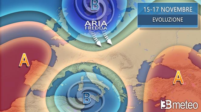 Meteo prossima settimana con nuovo vortice mediterraneo
