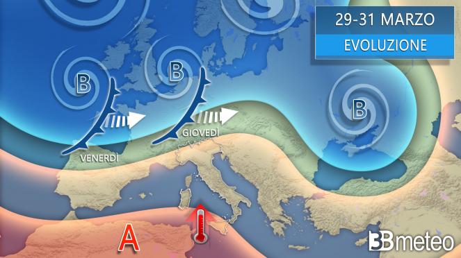 Meteo - Prossimi giorni con due perturbazioni atlantiche