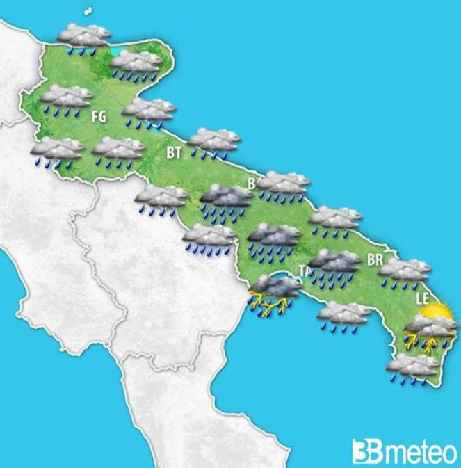 Meteo Puglia: previsioni per domenica pomeriggio