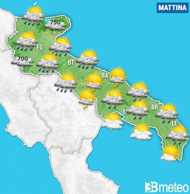 Meteo Puglia, previsioni per giovedì.