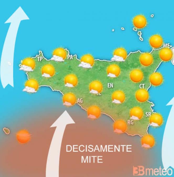 meteo Sicilia, enerdì veloce ondata di caldo