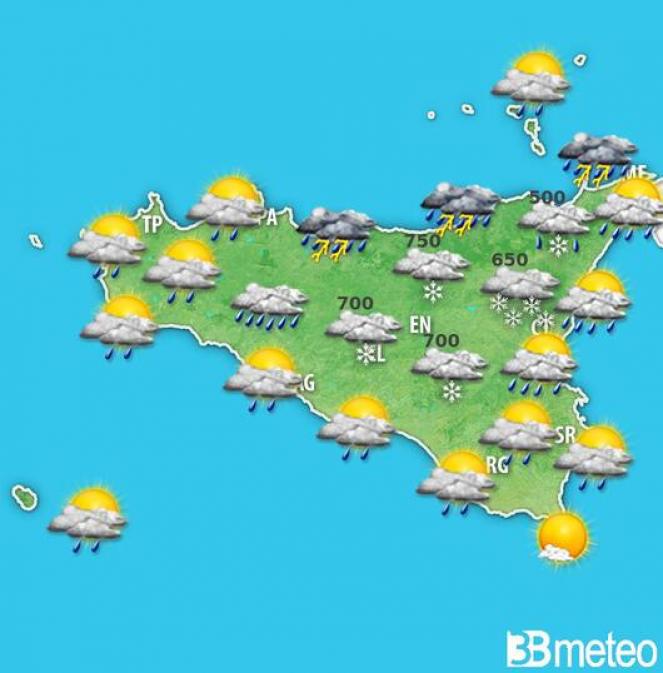 meteo Sicilia lunedì 10 mattina 