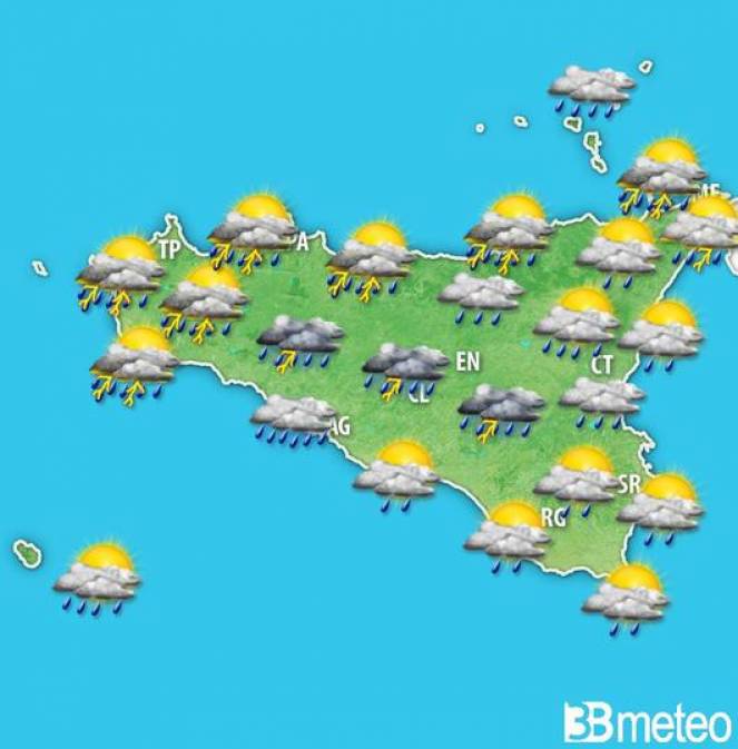Meteo Sicilia: piogge e temporali in mattinata anche forti