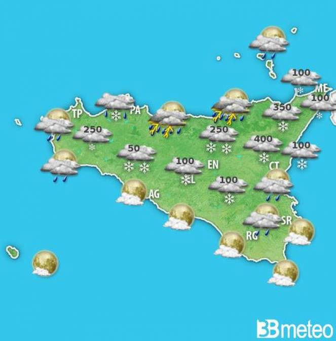 Meteo Sicilia previsioni del tempo per stasera, venerdì 4 gennaio