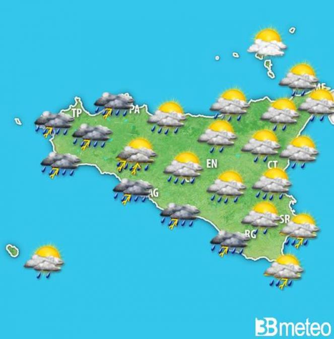 Meteo Sicilia - Tempo in peggioramento con piogge e temporali