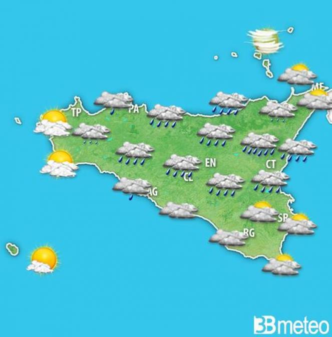 Meteo Sicilia - Torna la pioggia ed entro metà settimana anche un sensibile calo termico