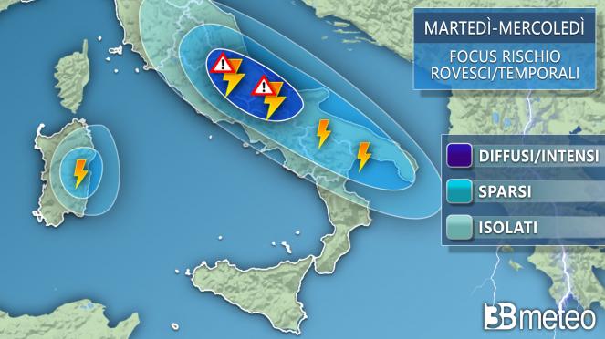 Meteo Sud: Campania, Molise, Puglia e Basilicata nel mirino delle piogge e dei temporali