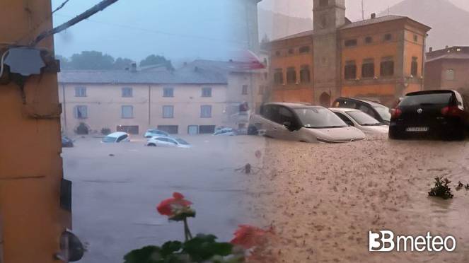 Meteo, terribile alluvione nelle Marche nella provincia di Pesaro, Cantiano travolta dal fango 