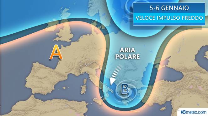 Meteo tra domenica e la Befana veloce impulso freddo con effetti al Sud e sull'Adriatico