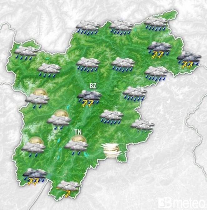 Meteo Trentino AA. Caldo intenso fino a venerdì, nel weekend qualche grado in meno e temporali in arrivo, localmente forti