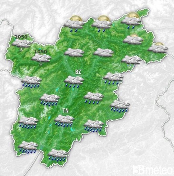 Meteo Trentino Alto Adige: previsione per la serata di giovedì