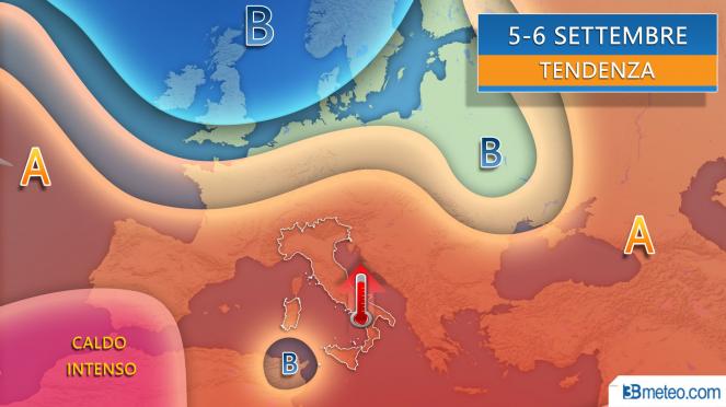 Meteo weekend 5-6 settembre, tendenza