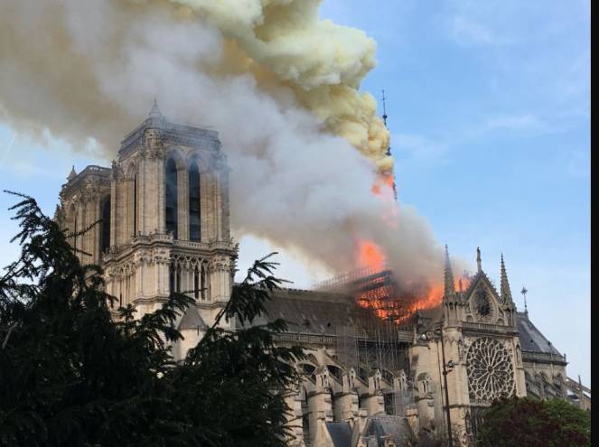 Notre Dame in fiamme - fonte: Bastien Ch @Bastien_Ch_