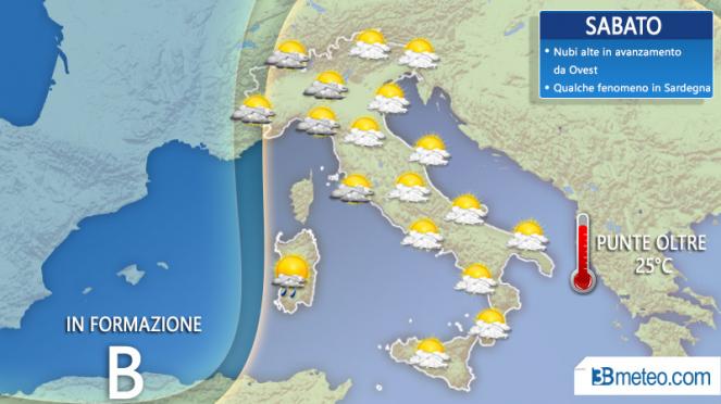 Nubi di passaggio e qualche disturbo in Sardegna