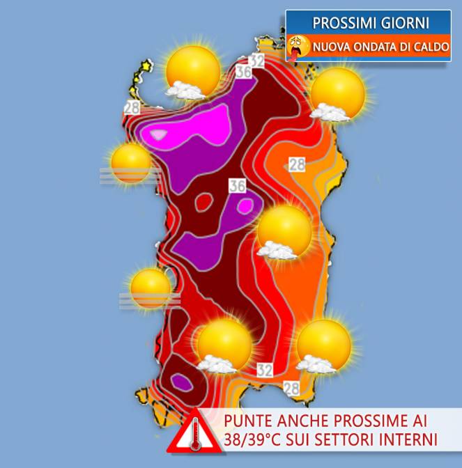 Nuova ondata di caldo in Sardegna