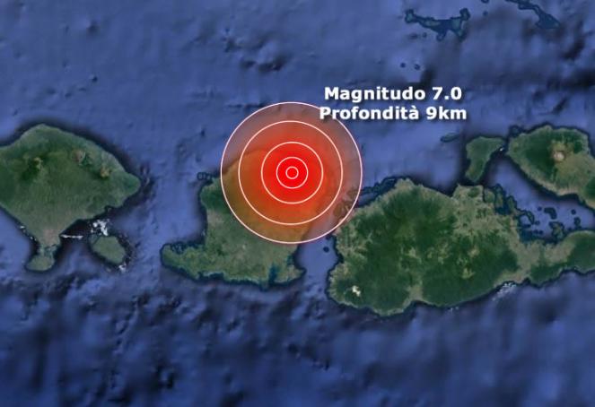 Nuovo violento terremoto in Indonesia di magnitudo 7.0