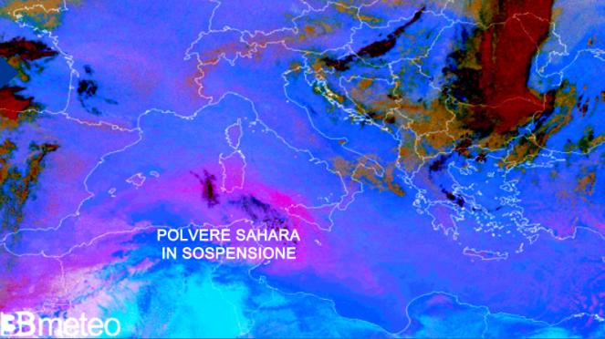 polvere in sospensione dal Sahara