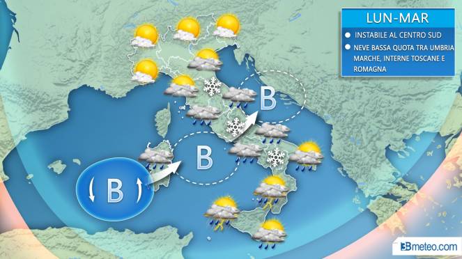 Previsioni meteo Italia 21-22 gennaio
