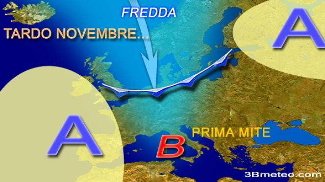 Previsioni meteo novembre 2014: scenario nella seconda parte