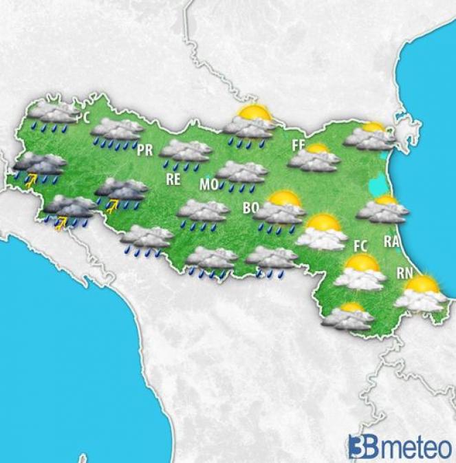 Previsioni sull'Emilia Romagna per mercoledì mattina